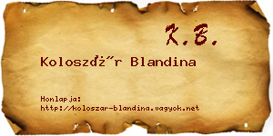 Koloszár Blandina névjegykártya